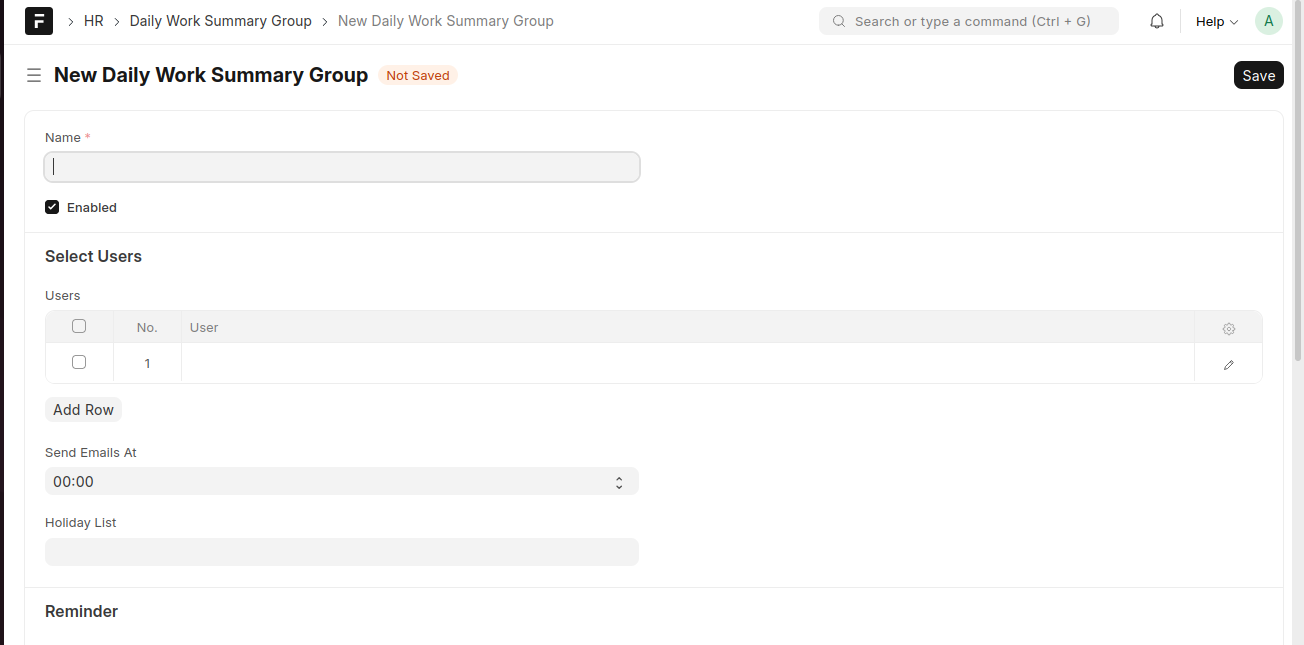Daily Work Summary Group