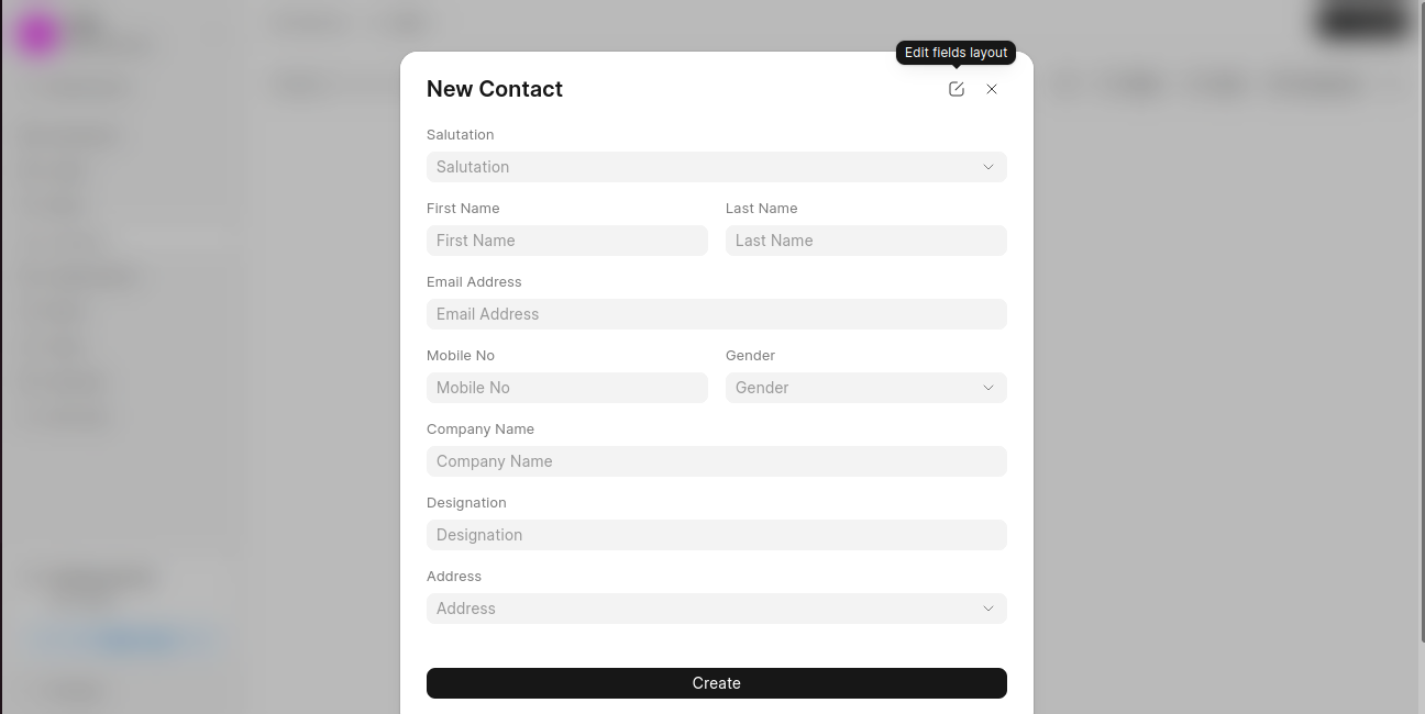 Create Contact Dialog