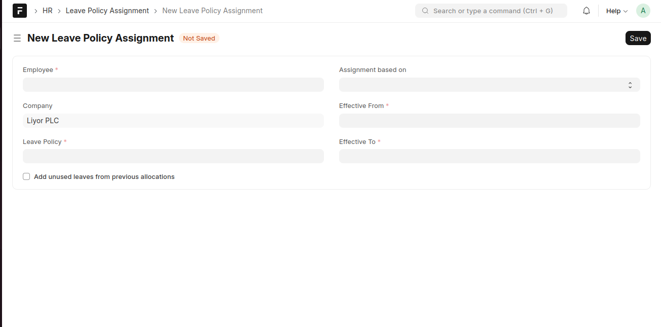 Leave Policy Assignment